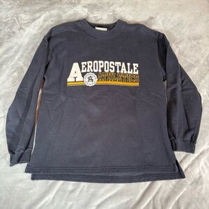 Vintage Aeropostale Athletics Sweatshirt Mens S Oversized Fit Navy Blue Y2K